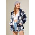 Damen lässige Plaid -Hemdjacke Mäntel