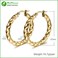 Rolled 24k gold plate Twist Roud Hoop Earring