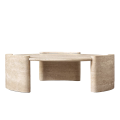 Round Tea Table Travertine Stone Marble Table