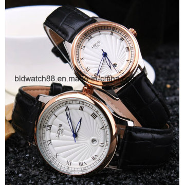 Quartz Black Leather Band Pair Watches for Lover