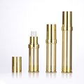 luxury gold aluminum frosted plastic cosmetic airless bottle