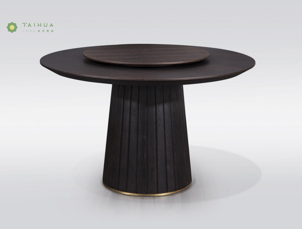 Round Solid Wood Dining Table 