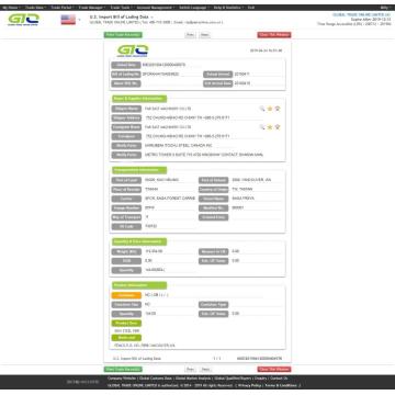 Dados de importação de tubos de aço nos EUA