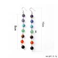 8MM / 6MM grânulos de pedra 7 Chakra Earring Healing