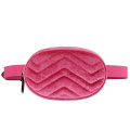 Quilted Women Fashion Waist Bag with Two Belts