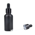 Huile essentielle en gros d&#39;usine 1 oz 2 oz vide mattecte noire cosmétique bouteille en verre ABD Dropper