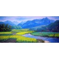 Pintura al óleo pintada a mano del paisaje de Taiwán