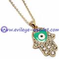 Evil Eye Fatima Bergamot Hands Necklace With Rhinestone Wholesale