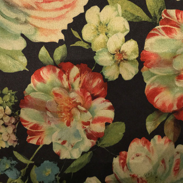 Fashion Flower Printing Suede Fabric for Garment