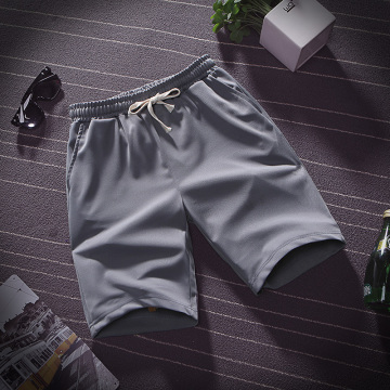 Shorts masculinos casuais com cordões