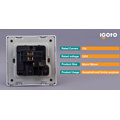 Igoto British Standard Brushed Aluminum 15A High Quality Wall Switch Socket with Factory Price