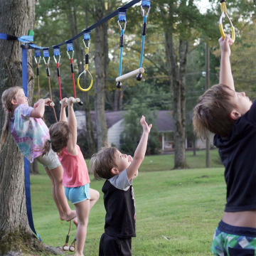 Kids Home Backyard Ninja Warrior Slackline Obstacle Course