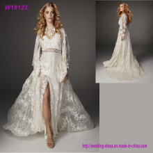 Hot Selling Morden Style Robe de mariée en tulle Robe nuptiale en dentelle complète