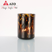 Leopard Design Glass Teelight Duftcandle Cup Halter