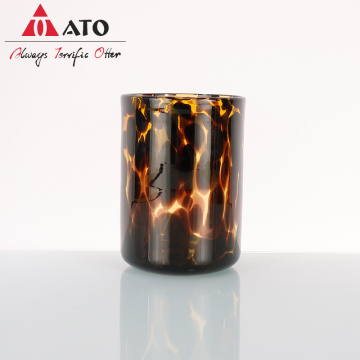 Leopard Design Glass Teelight Duftcandle Cup Halter