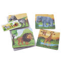 Rompecabezas de cartón de madera pequeños personalizados 4 en 1 Juguetes de educación de dibujos animados para niños