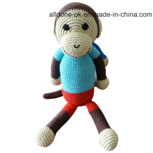 Hot Venda mão crochet macaco brinquedo boneca para presente do bebê