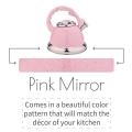 Espelho rosa espelho de aço inoxidável chaleira de água