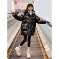 Winter Girls' Thickened Leisure Down Jacket Long Hooded Cotton Padded Jacket