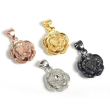 4 Color Flower Pendant Jewelry with CZ Cubic Zircon