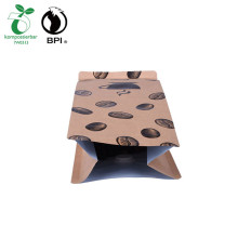Caja de paquete personalizada Bolsa inferior Bolsa de granos de café