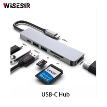 6 em 1 laptop pequeno hub USB