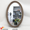 Miroir en bois antique ovale antique avec corde