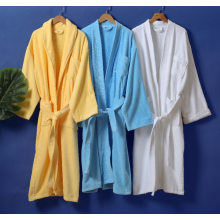 Hotel reines Baumwoll Samt Material Bademantel Kimono Kragen