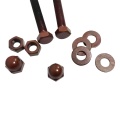 Industrial Barn Sliding Wood Door Hardware Set Roller Rust Style