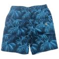 NAVY LEAVES PRINT BOY'S SWIM SHORTS