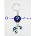 Custom  blue evil eye beads key chain