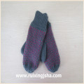 Winter Woman Acrylic Icelandic Yarn And Acrylic Mohair Knitted Mitten