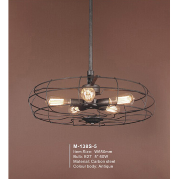 Lampe suspendue de lustre en fer de restauration (M-138S)