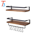 Rustic Kitchen Wood Wall Mounted Shelf Organizer