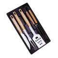 4pcs accessoires de barbecue à manche en bois