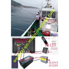 Retrofit Fischerboot Solarenergie, Solar Panel + Solar Marine Licht + Floating Light + Solar Batterien