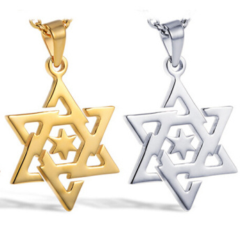 newest design Star Of David shaped 316l stainless steel jewelry pendant