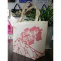 Cream-colored fashion handle style non-woven shopping bag