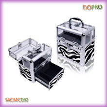 Top Acrylic Professional Nail Storage Box Zebra Nail Polish Carrying Case (SACMC092)