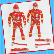 Plasitc Fire Tool Engineer Man Robot Toy with Candy