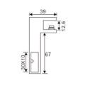 Conector de tubo quadrado de 10x30 F