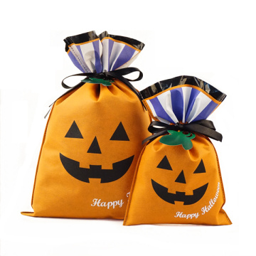 Orange Pumgkin Design Halloween Plastic Gift Bags