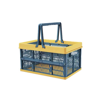 Collapsible Plastic Shopping Basket with Handles