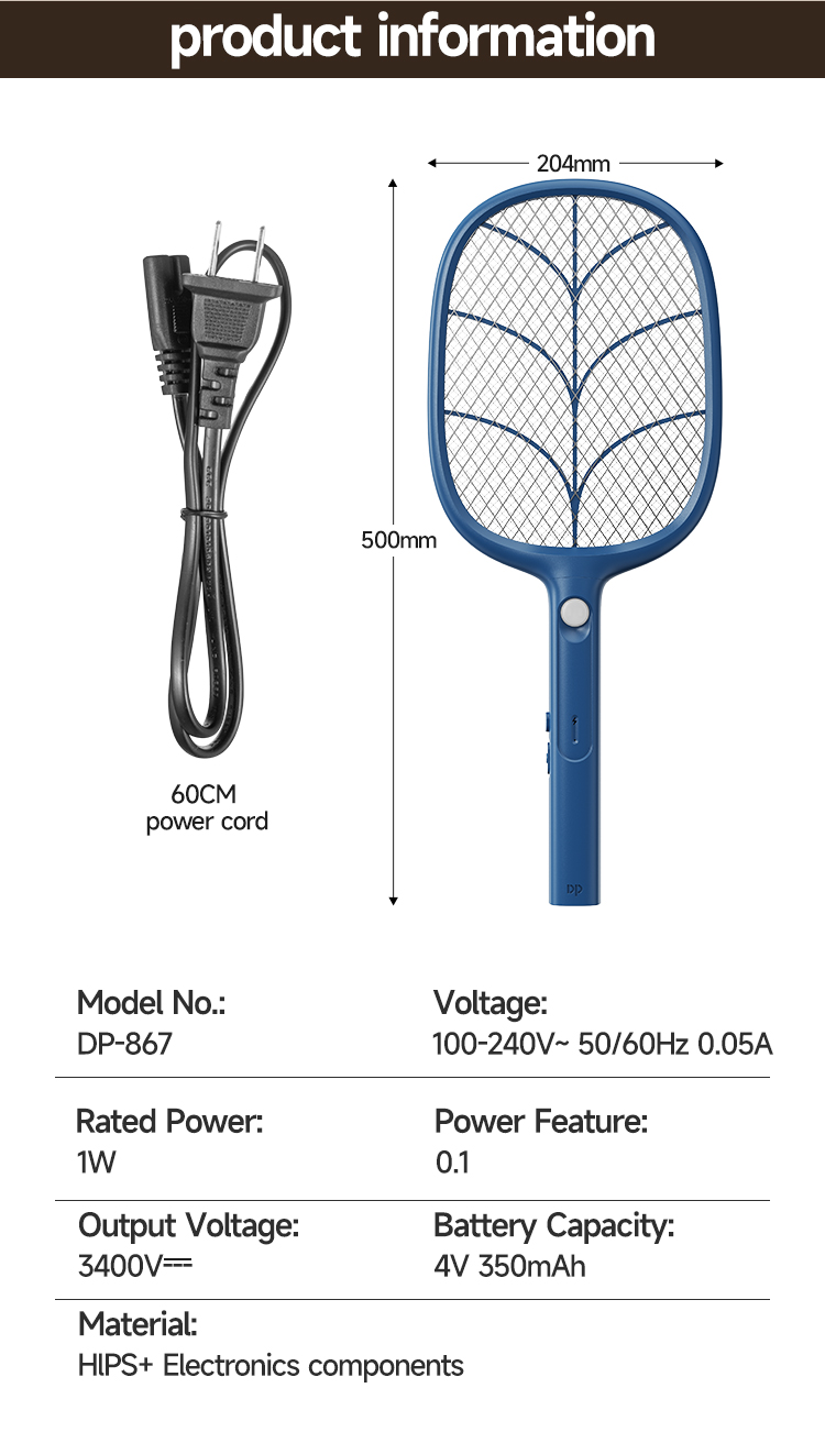 DP Rechargeable Electric Mosquito Killer Bat Swatter-DP-867-detail-8 DP Rechargeable Electric Mosquito Killer Bat Swatter-DP-867-detail-8