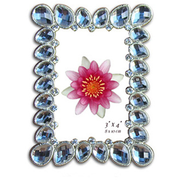 Transparent Blue Acrylic Stone Photo Frame