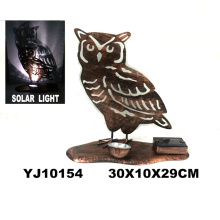 Clássico Metal Rusty Owl W. Solarlight Garden Decoration