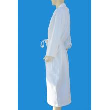 100%Cotton Waffle Diamond  Pattern Kimono White Luxury Bathrobe