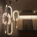 Luminária pendente led cristal de ferro para sala de jantar