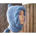 Made to Order Hand Knitted Hooded Scarf Shawl Made in China