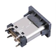 Connecteur de prise USB3.1 de type C, immersion verticale SMT avec support